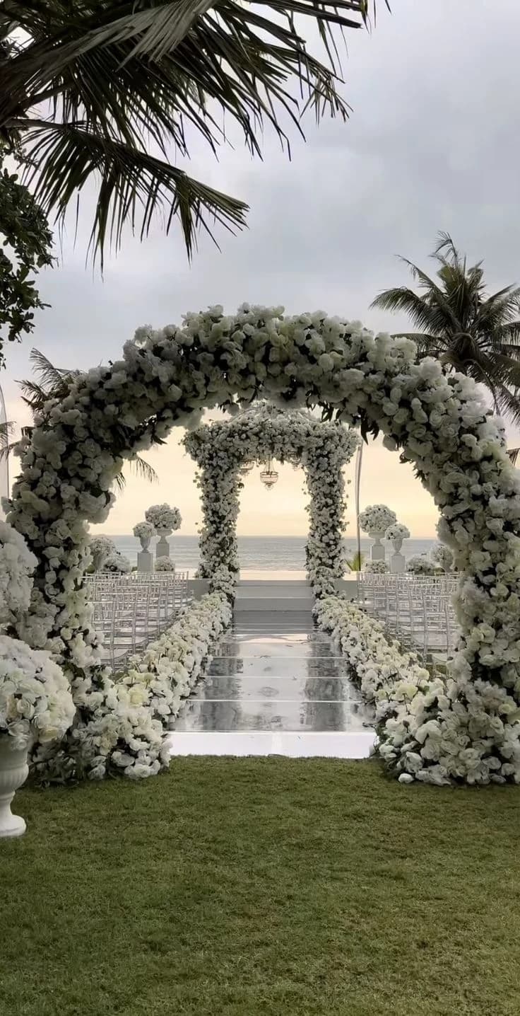 Ocean Floral Arch template preview